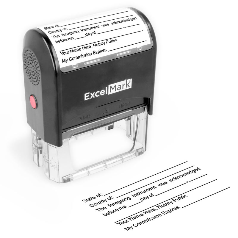 ExcelMark Notary Acknowledgement Stamp - Black Ink - Image 1